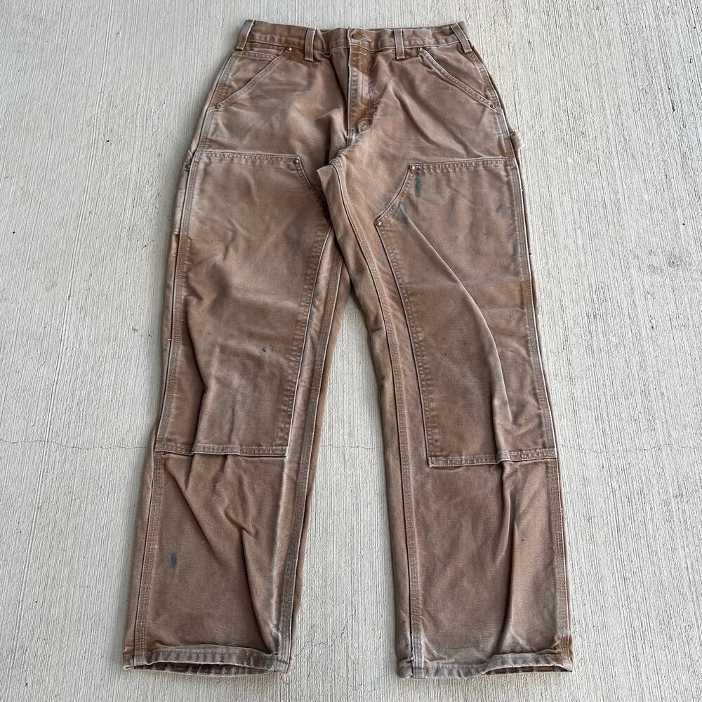 Carhartt B01 BRN brown double knee work wear carpenter pants